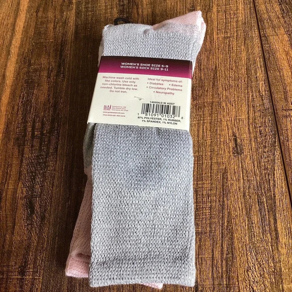 Women's Challenge Wellness‎ Non-Binding Crew Socks Diabetes Edema Neuropathy 5-9
